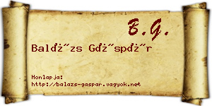 Balázs Gáspár névjegykártya