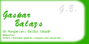 gaspar balazs business card